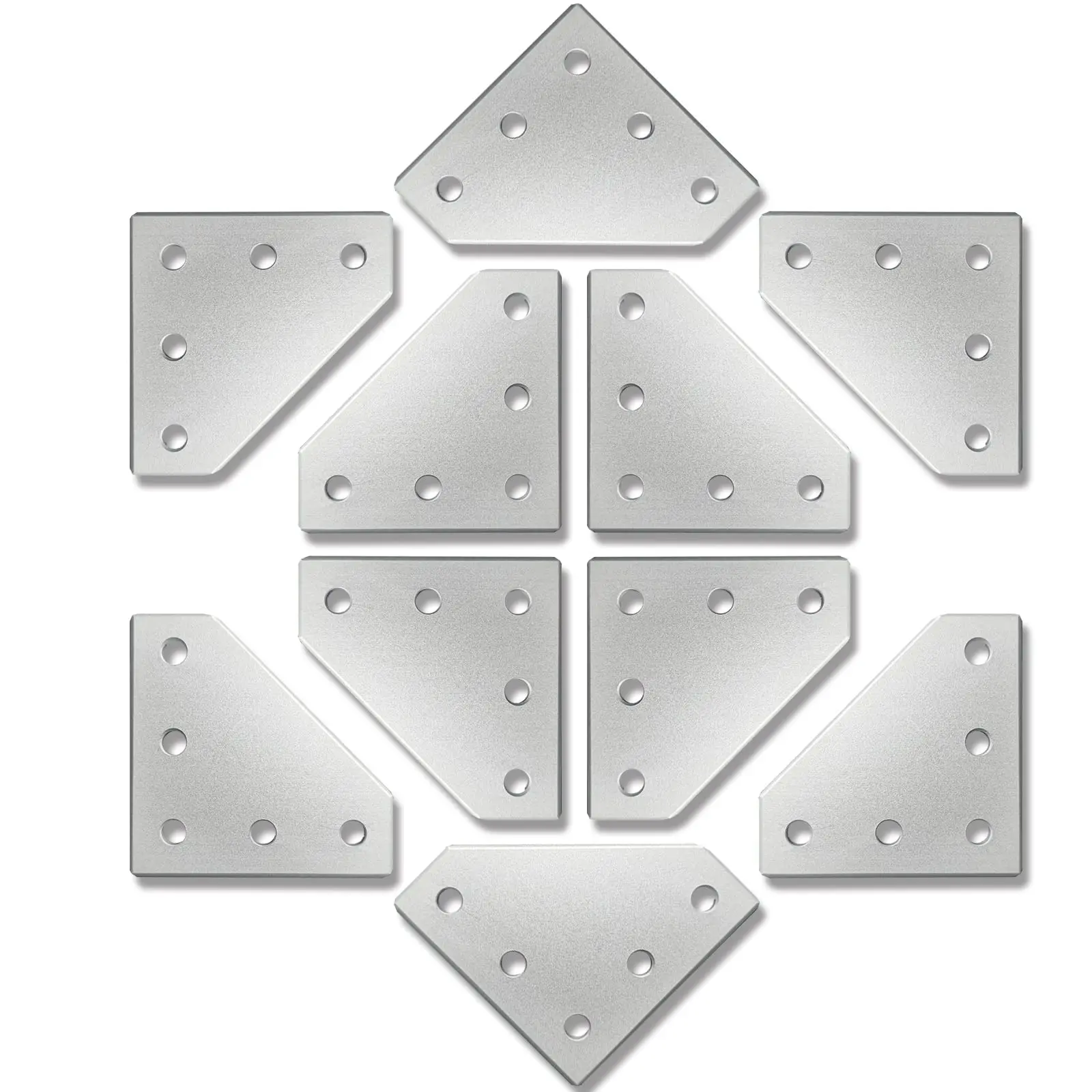 Bande de joint de connexion pour profilé en aluminium, plaque de joint,  coin d'angle, 5 trous, noir, argent, lot de 2 pièces, 2020, 3030, 4040 -  AliExpress