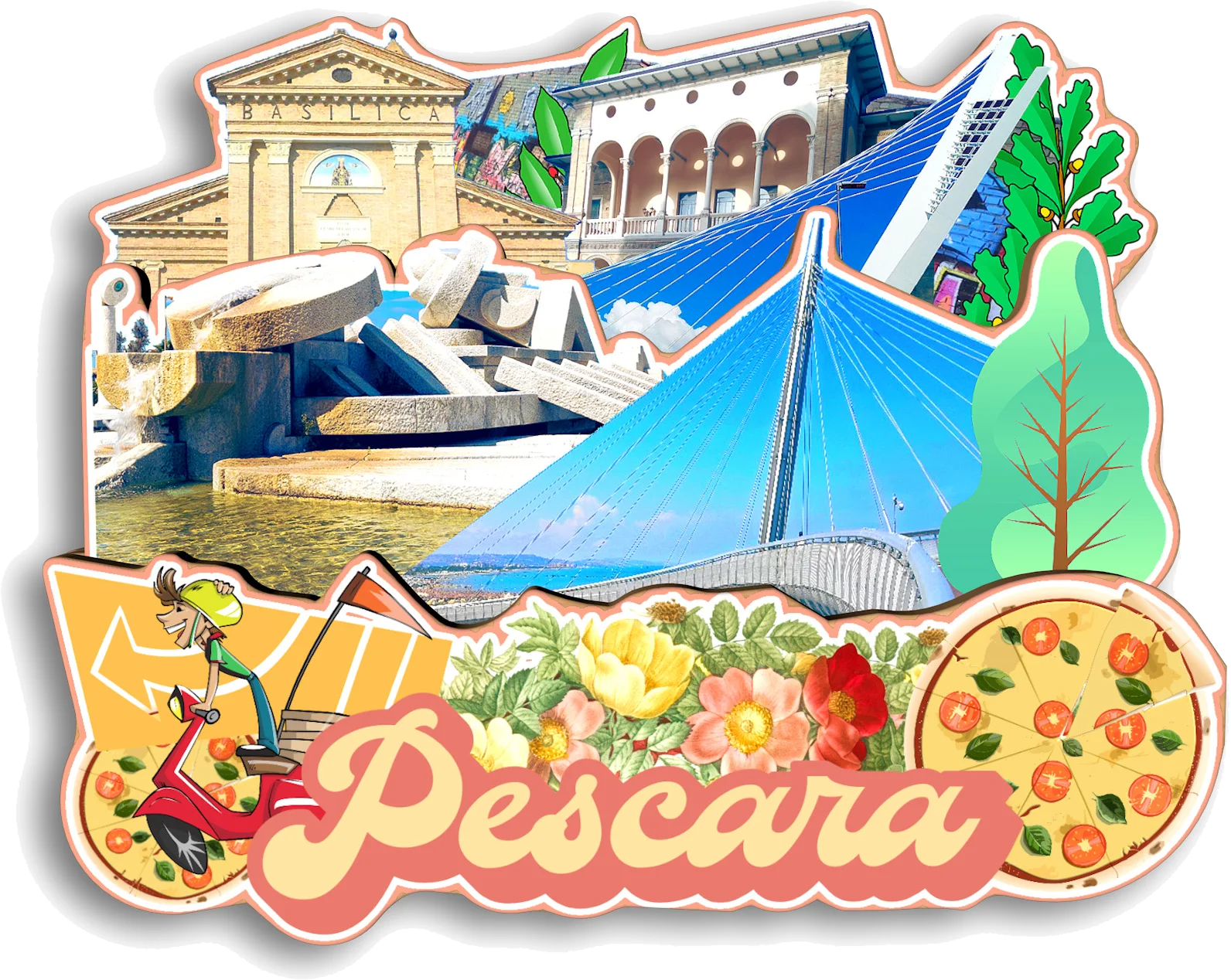 Bergamo Lucca Parma Modena Messina Livorno Matera Pescara Ferrara Italy Fridge Magnet Travel Souvenir Gift