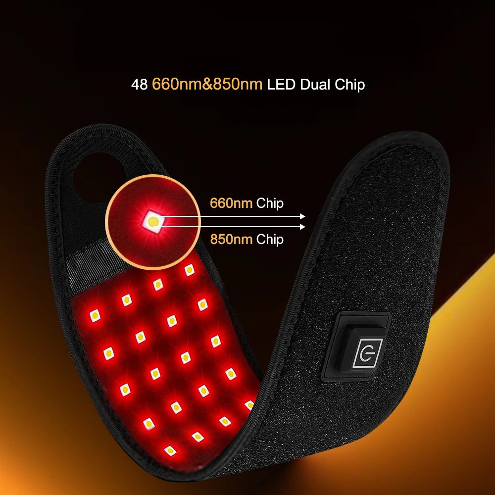 Infrared Wrist Guard Black Protective Gear Universal Left and Right 3 Levels Red Light Adjustment USB Plug Hand Joint Protection