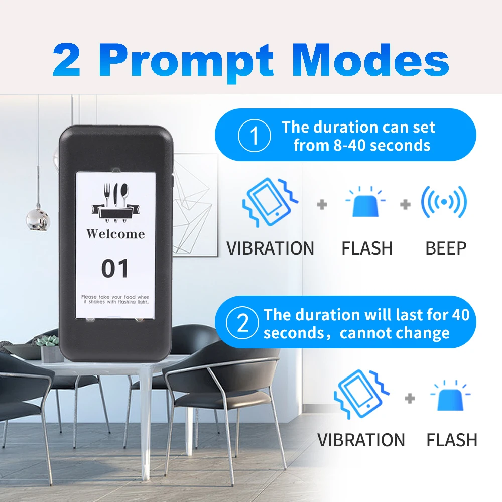 Wireless Restaurant Pager System Buzzer Calling System 16 Pagers For Food Truck Fast Food Court Bar Cafe Shop