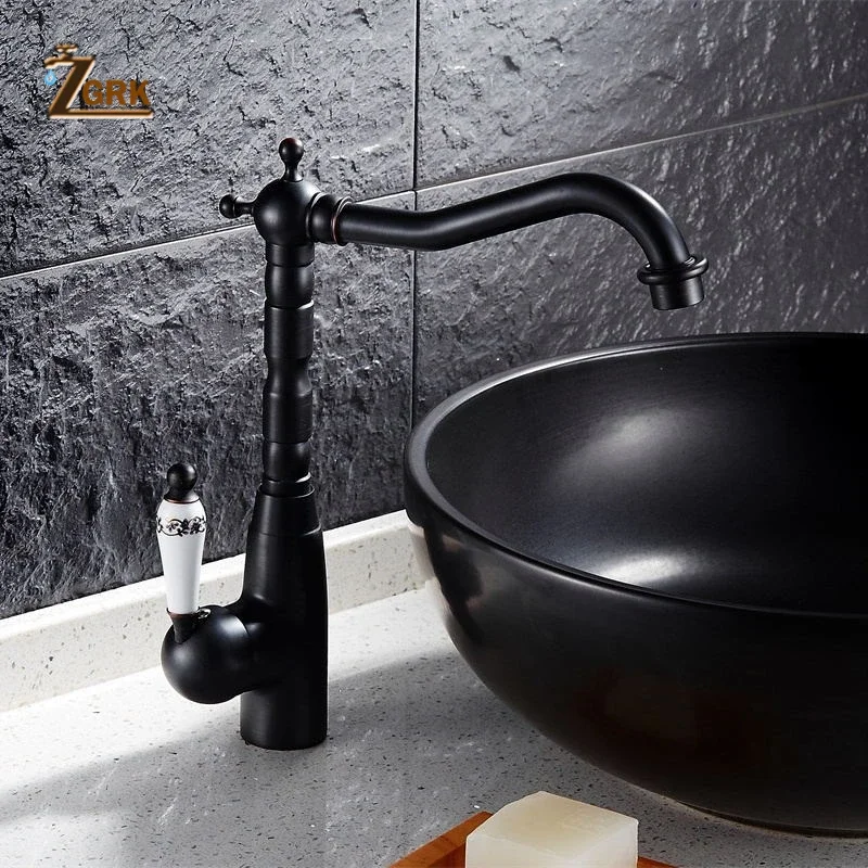 

Bathroom Black Basin Faucet Hot and Cold Basin Mixer Tap Oil Rubbed Finished Bathroom Sink Faucet Single Handle Water Tap