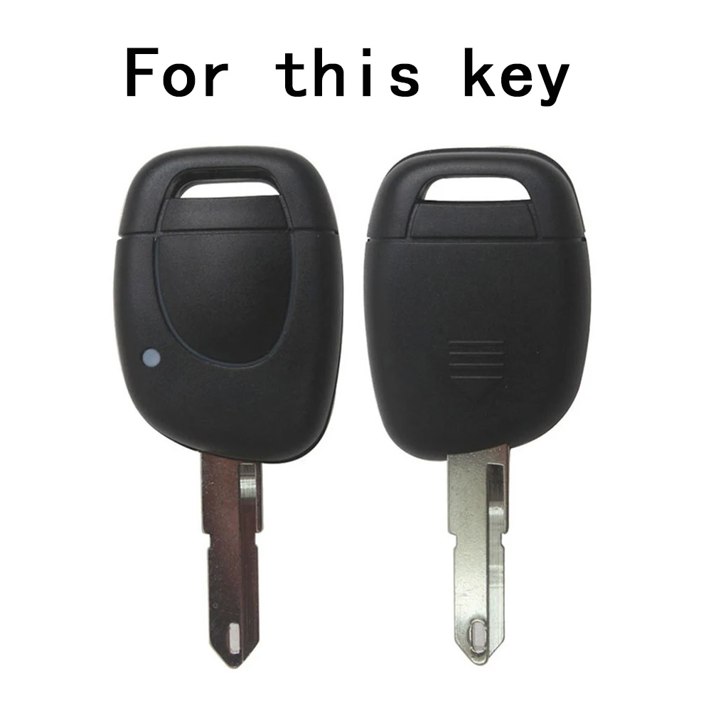 ontto Autosleutelhoes, etui geschikt voor Renault Duster Dokker Logan Stepway Clio 5 TWingo voor Dacia Sandero Stepway TPU sleutelhoes, sleutelhanger, sleutelbehuizing, sleuteletui-A, grijs-blauw