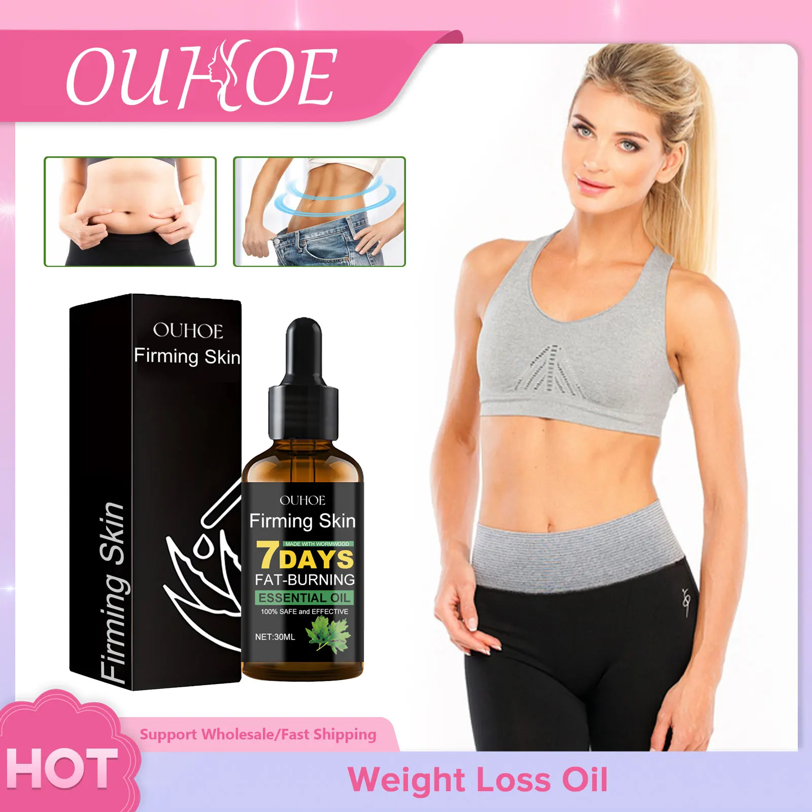 

Body Slimming Essential Oil Anti Cellulite Effective Firm Abdomen Fat Burning Shaping Enhancer Arm Belly Thigh Thinning Product