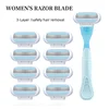 Women Safety Razor 3-layer Stainless Steel Manual Beard Shaving Blades Body Hair B ikini Underarm Thigh Shaver Portable Shaving 1