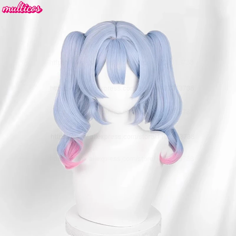 Miku Rabbit Hole Cosplay Wig - Mixed Color Long Ponytails - Heat Resistant Synthetic Hair for Halloween & Anime Parties with Wig Cap