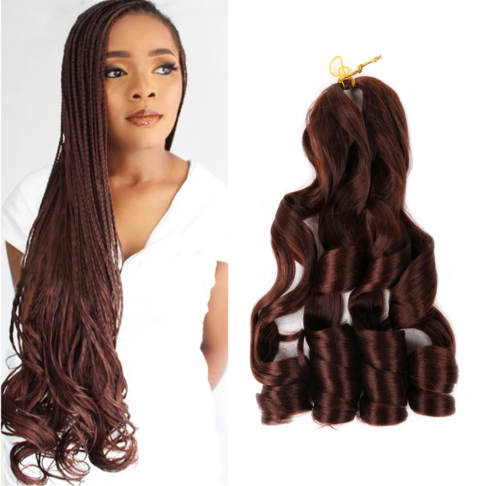 Synthetic Crochet Hair Spiral Curls Goddess French Curls 22 Inch With Curly Ends Loose Wave Braiding Hair Soft For Black Women