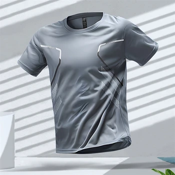 T-shirt da uomo T-shirt sportive da corsa Allenamento all'aperto Manica corta traspirante ad asciugatura rapida Casual Girocollo Top T-shirt larghe estive