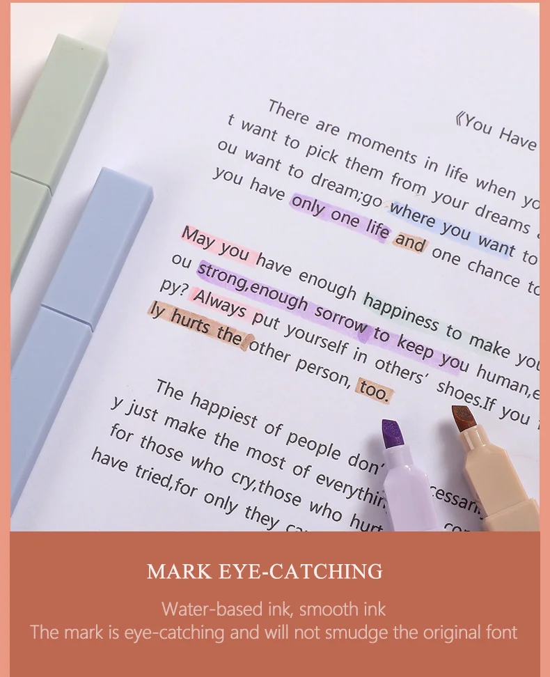 JIANWU 6pcs/set Soft Tip Highlighter Light Color Kawaii Marker Pen DIY Photo Album Journal Fluorescent Pen Student Stationery JIANWU 6pcs/set Soft Tip Highlighter Light Color Kawaii Marker Pen DIY Photo Album Journal Fluorescent Pen Student Stationery