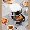 New 8L Stainless Steel Large-Capacity Air Fryer Household Visual Electric Oven Oil-Free Multifunctional Home Black White Green 5