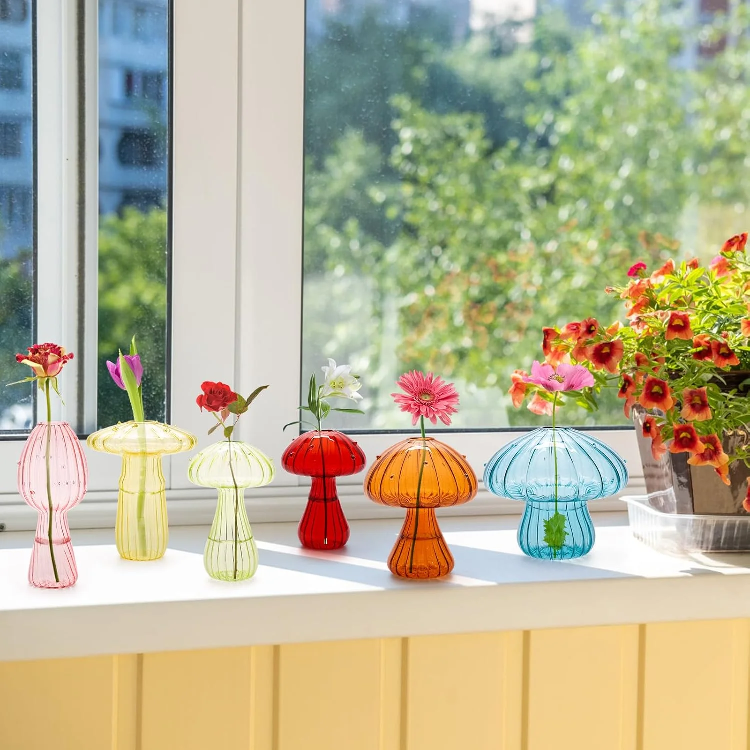 Mushroom Glass Vase Set 5