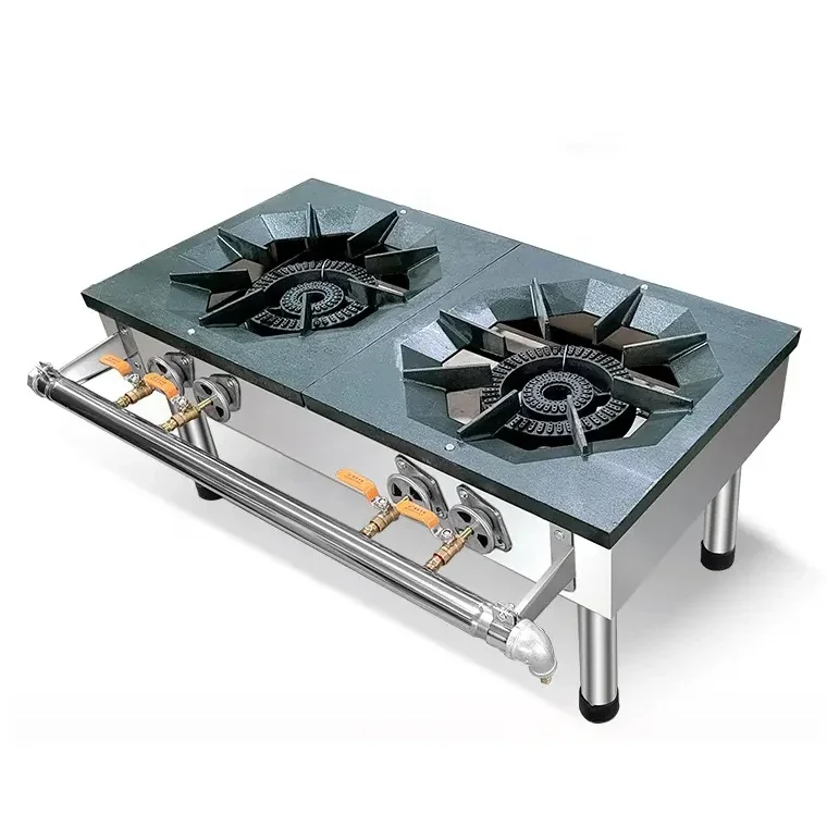 Factory Hot Selling High Quality Assurance Commercial Stainless Steel Iron Burner Gas Stove Double Burners