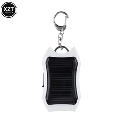 Portable Solar - Powered LED Keychain Flashlight with Rechargeable Battery (White)