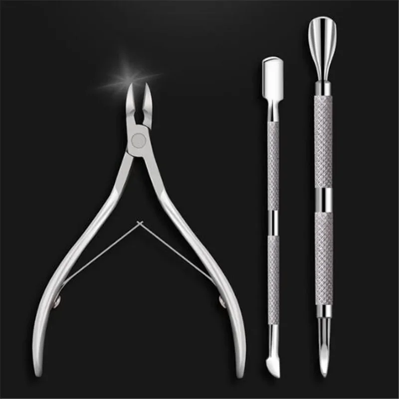 Remover Kit Cutter Scissor Cuticle Clipper Pusher Stainless Steel Nail Art Dead Skin Manicure Pedicure Tools Nails Set