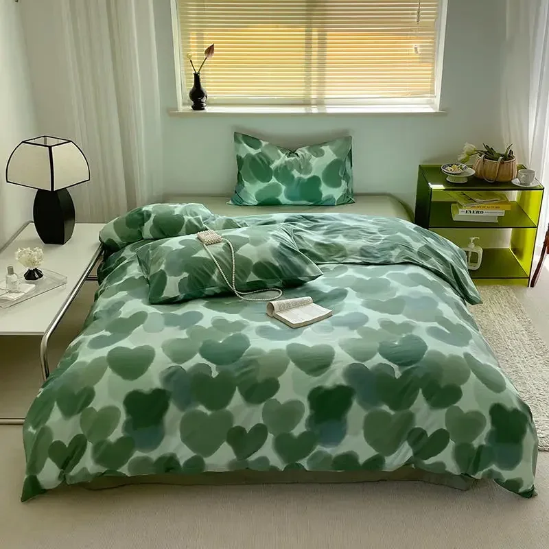 

Printed 100% Cotton Bedding Set King Size Skin Friendly Pure Cotton Duvet Cover Set with Sheets Quilt Covers Pillowcase Bed Sets