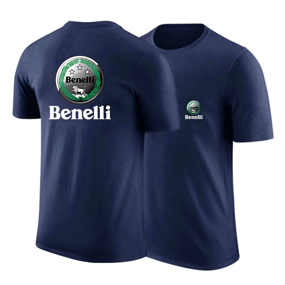 Benelli TRK 502X Printing Fashion 2023 New Man's Summer Solid Colour Cotton Short Sleeves Comfortable Slim Fit T Shirts Tops