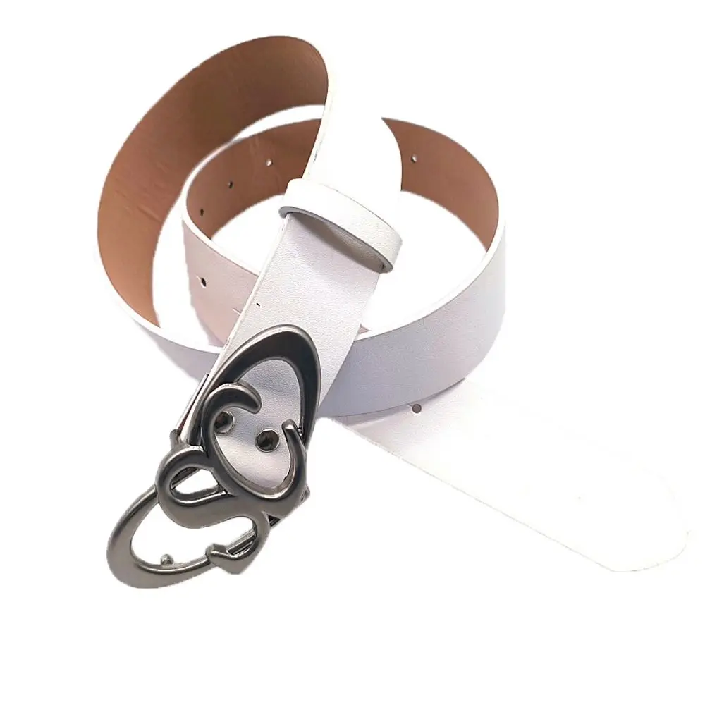 

Letter Men's Belts Pants Decor Wide Side Metal Buckle Mens Black Belt Heart Belts for Women Fashion Men