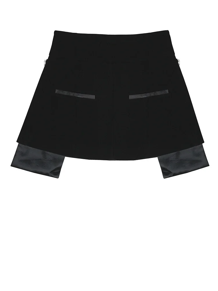 [EAM] High Waist  Black Beading Blingbling Rhinestones Mini Half-body Skirt Women Fashion Tide New Spring Autumn 2026 JY75801