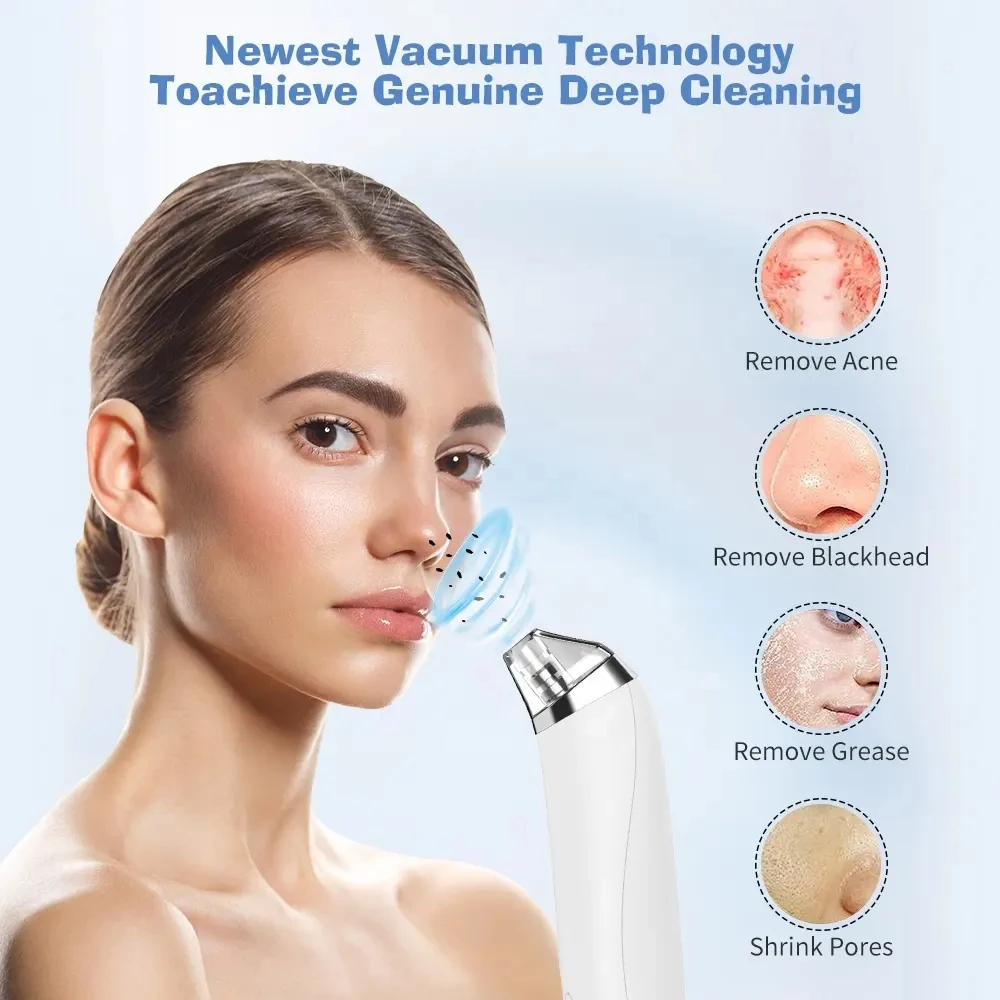 Blackhead Remover USB Rechargeable Facial Pore Cleaner Vacuum Suction Comedone Acne Pimple Black Head Extractor Care Tools