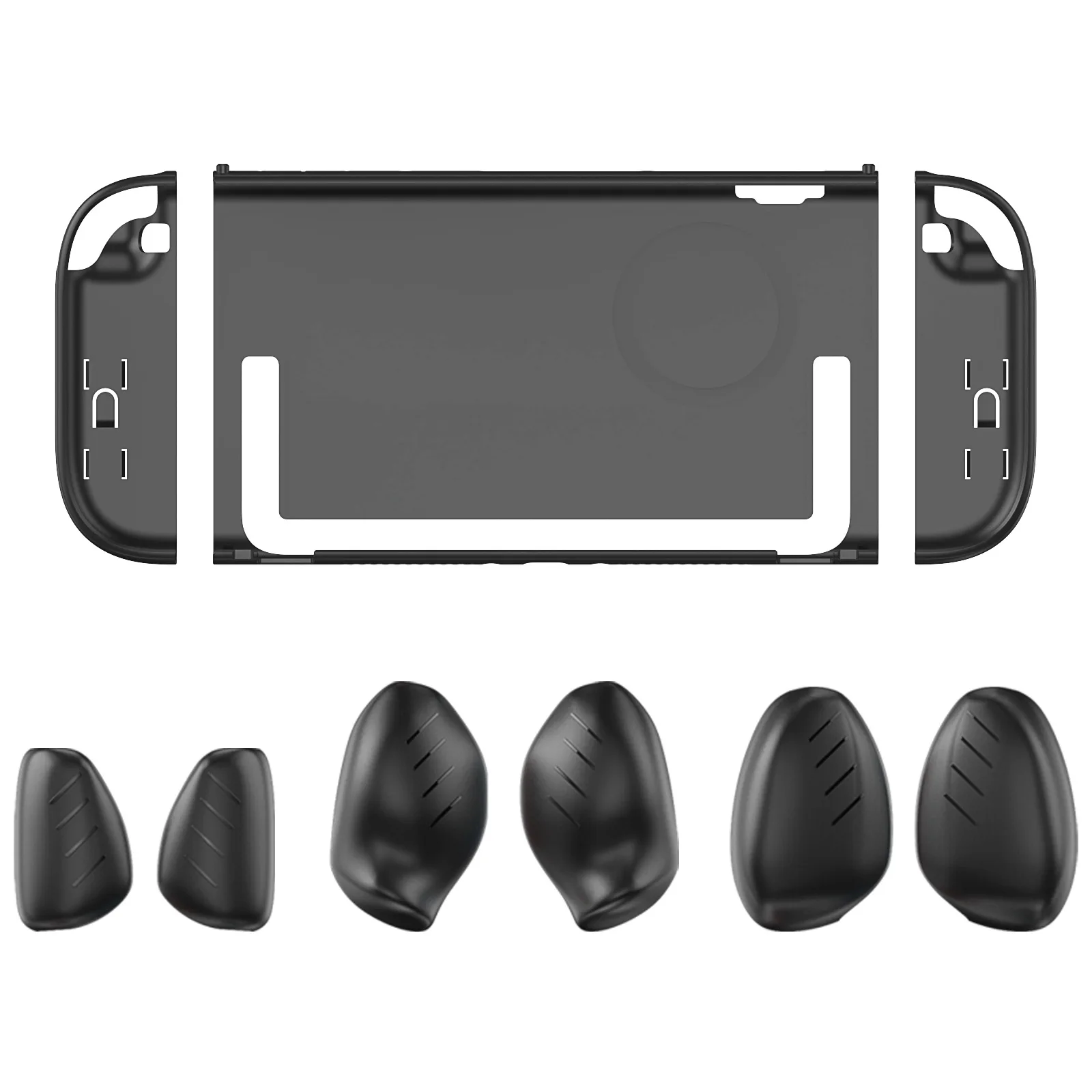 TPU transparent Split Protective Case with Replaceable Ergonomic Grip PC Hard Case for Nintend Switch2 Accessories