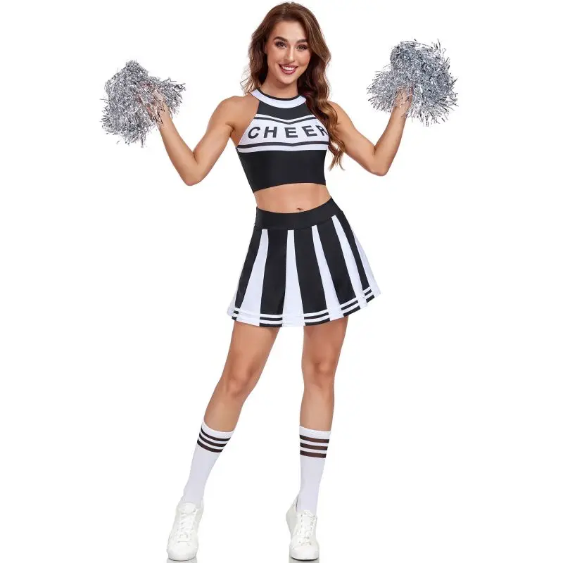 Women Cheerleading Uniform Outfit Fashion Breathable Sports Clothes Set