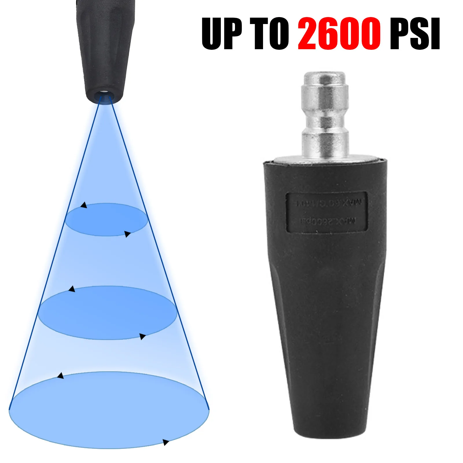 Connettore Dell'Ugello Del Getto Del Turbo Del Blaster Rotante 2600 Psi Per Gli Accessori Ad Alta Pressione Della Rondella Della Pistola Ad Acqua Di L