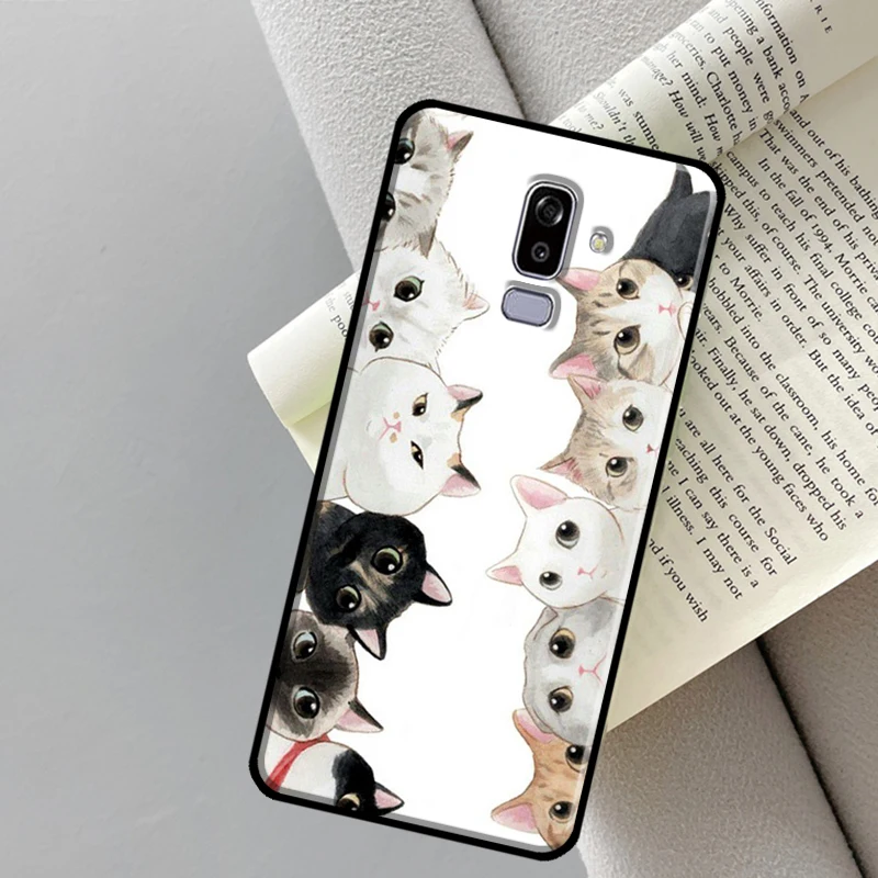 Cute Kawaii Cat Case For Samsung Galaxy J4 J6 Plus A6 A7 A8 A9 J8 2018 A3 A5 J1 2016 J3 J5 J7 2017 Cover — view 6