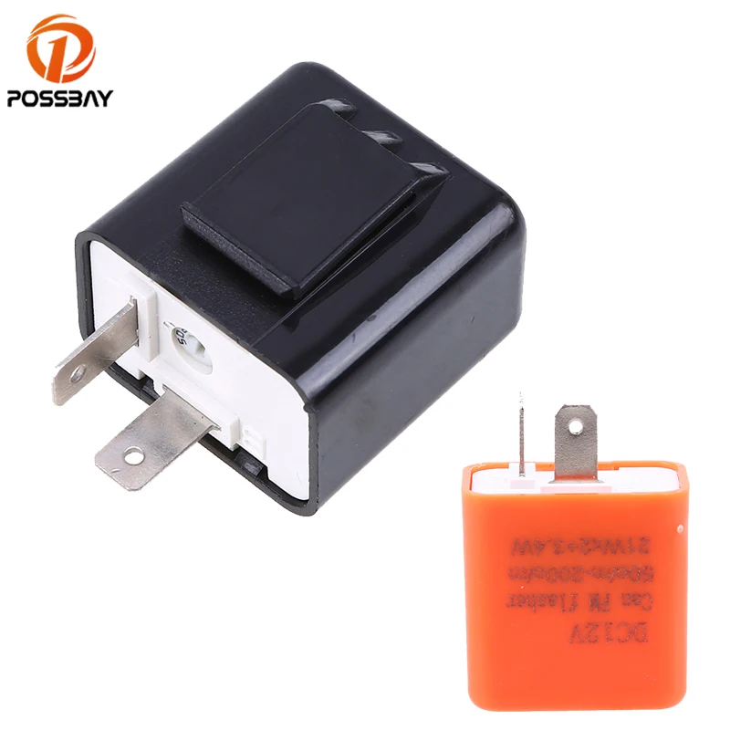 

POSSBAY 12V Universal Motorcycle Flasher Relay Adjustable Frequency Square Flashing LED Lights Speed Flash Turn Signal Indicator