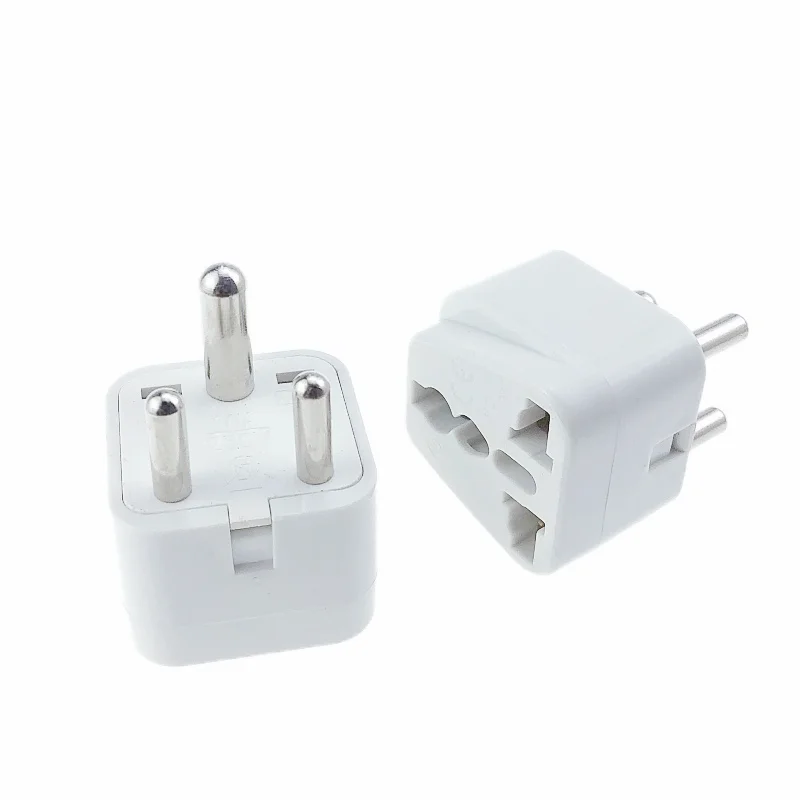 2 in 1 South Africa ZA India IN Plug Adapter Universal Converter Travel Power Plug 3 pins round AC adaptor Type D