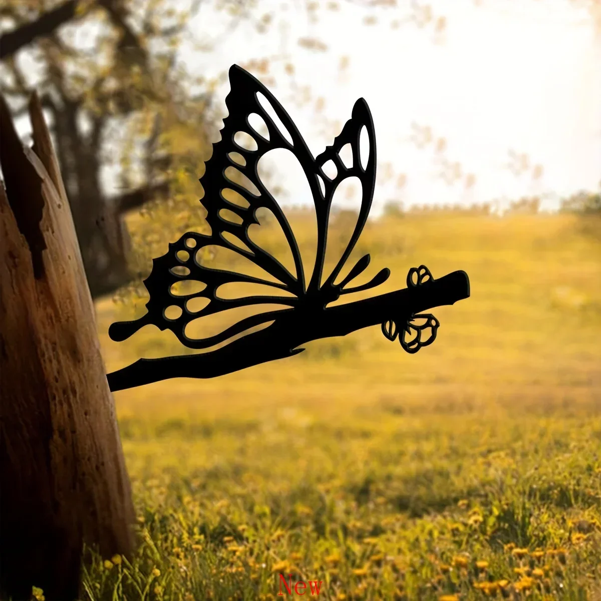 

Metal Butterfly Kisses Sign Cutout Rustic Outdoor Home Decoration Garden Decor Housewarming Gift Patio Decoration Lawn Decor Art