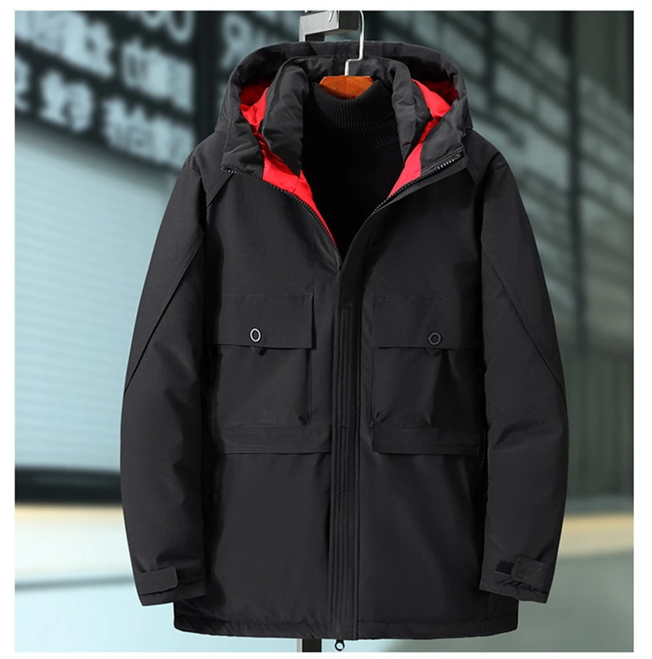 Description Picture 5 of itemCargo Parkas Men Winter Thick Warm Jacket Coats Plus Size 8XL 9XL Fashion Casual Solid Color Jacket Male Outerwear Big Size 9XL