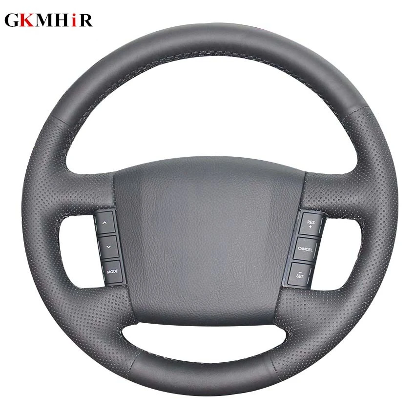 

Черная искусственная кожа ручная строчка чехол рулевого колеса автомобиля для Kia mohas Borrego 2008