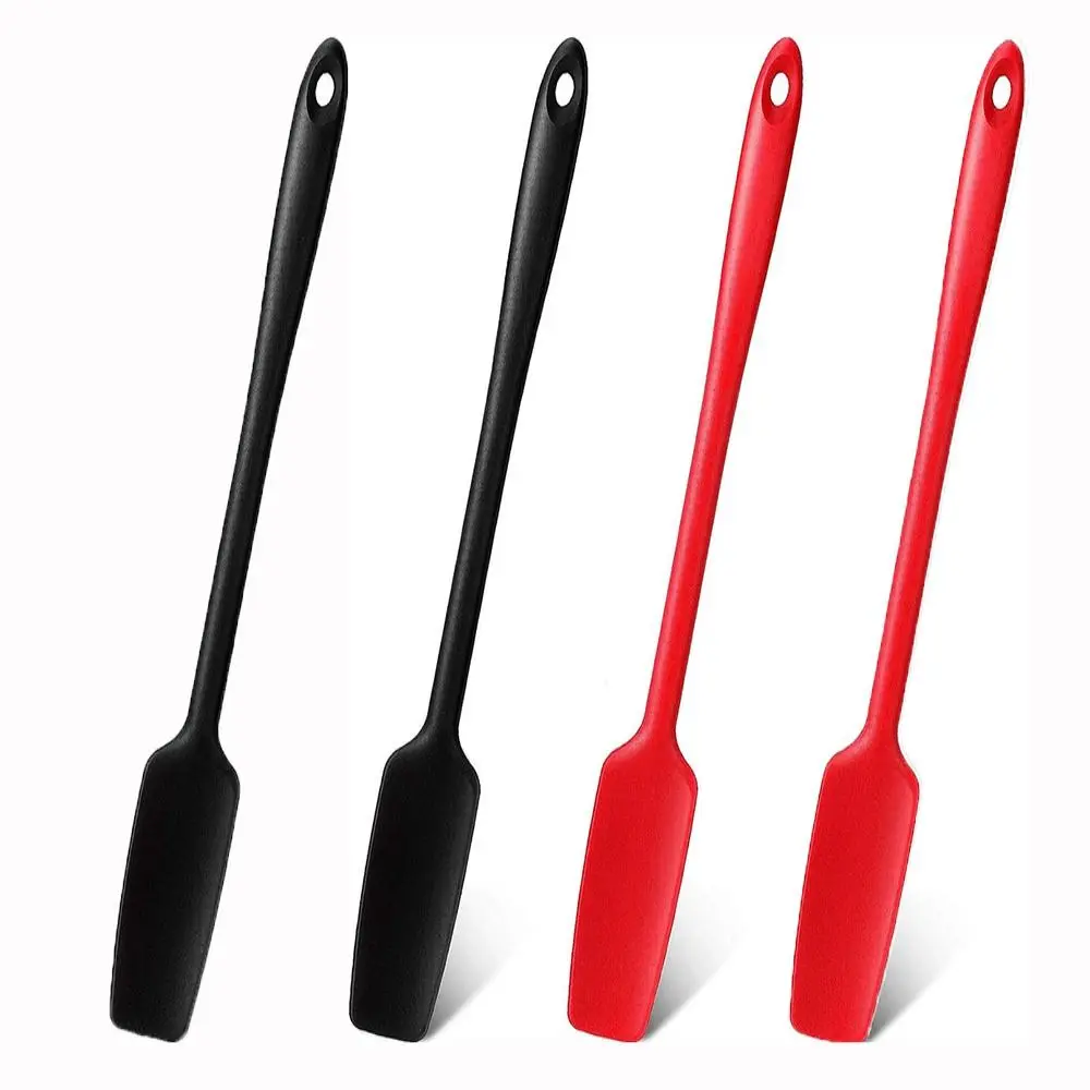 Ai-De-Chef Red Silicone Spatula - Non-Stick Flexible Silicone Spatulas with  Hard Plastic Handle - Dishwasher Safe - Heat Resistant up to