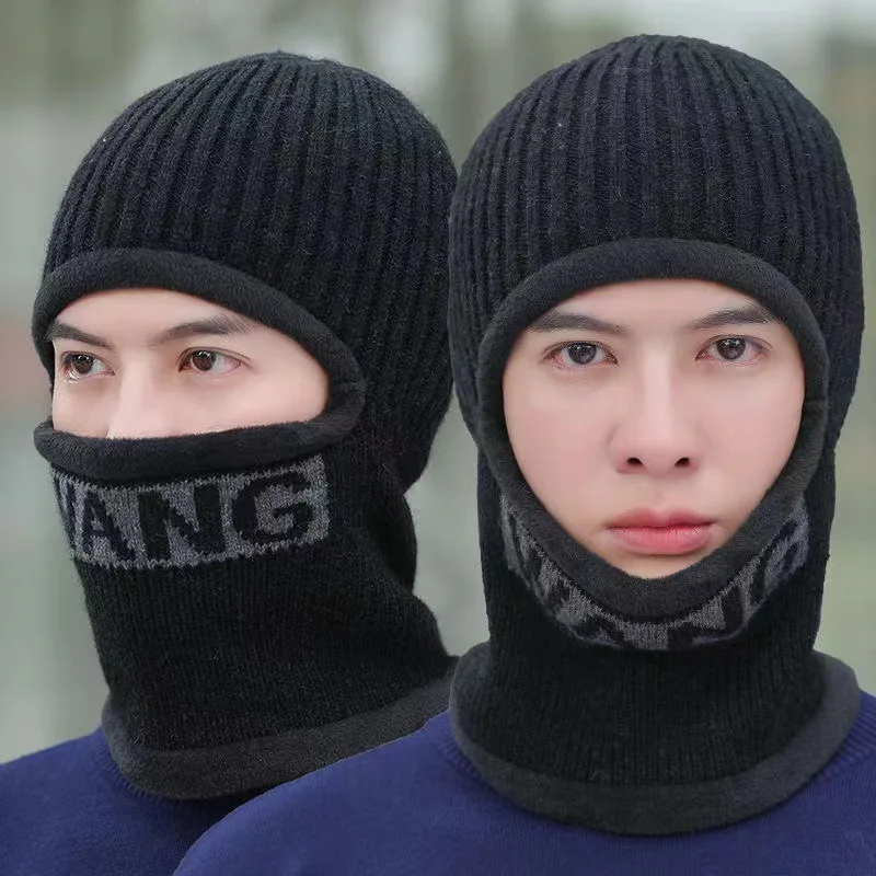 Mode Kühlen Männer Herbst Winter Warm Dicken Mützen Kappe Hut Männlichen Multifunktions Snood Schal Gestrickte Kappe Hut Für Männer – Detail 3