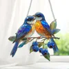 Blue Hummingbird Suncatcher 2D Acrylic Bird Wind Chime with Chain Hanging Pendant for Home & Garden Door Decoration 1