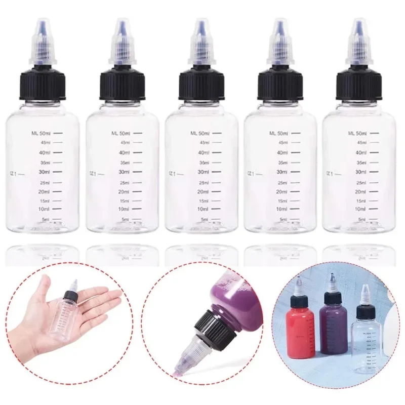 Sharp Pointed Bottle 30ML/50ML/100ML/230ML Plastic Experimental Equipment Capacity Dropper Bottle Twist Cap Teaching Pigment Ink