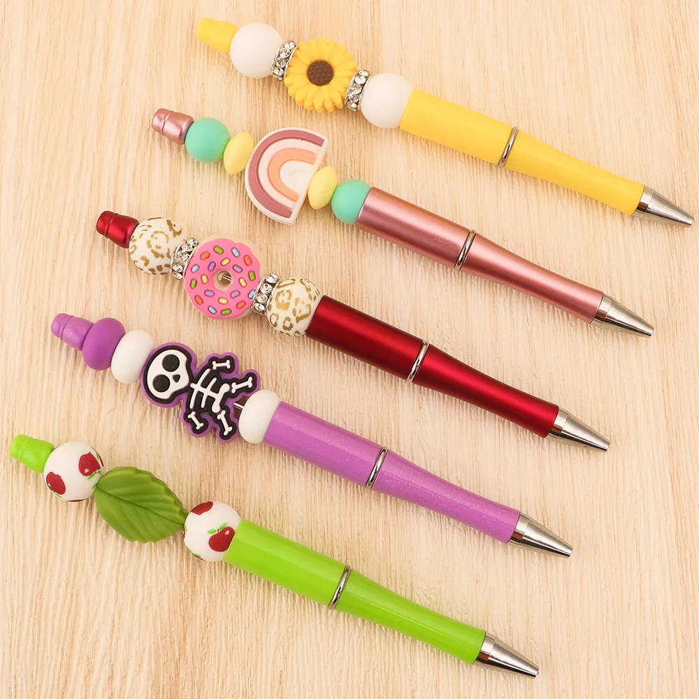 80pcs Bead Ballpoint Pen Beadable Pen DIY Beads Student Stationery Gift Pen  School Office Supplies Stationery Pens Teacher Gift - AliExpress