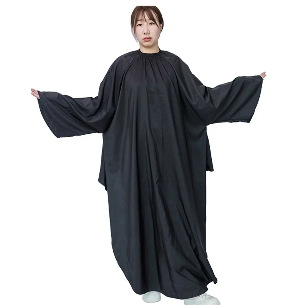 방수 긴 소매 헤어 커팅 케이프 미용 가운 헤어컷 앞치마 전문가용 랩 살롱 미용복 성인용