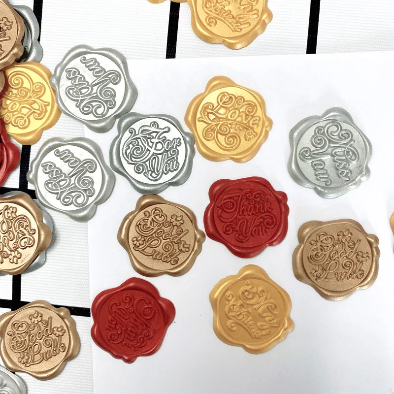 5piece Lacquer Seal Sticker Envelope Wax Sticker Gold Sliver Wedding