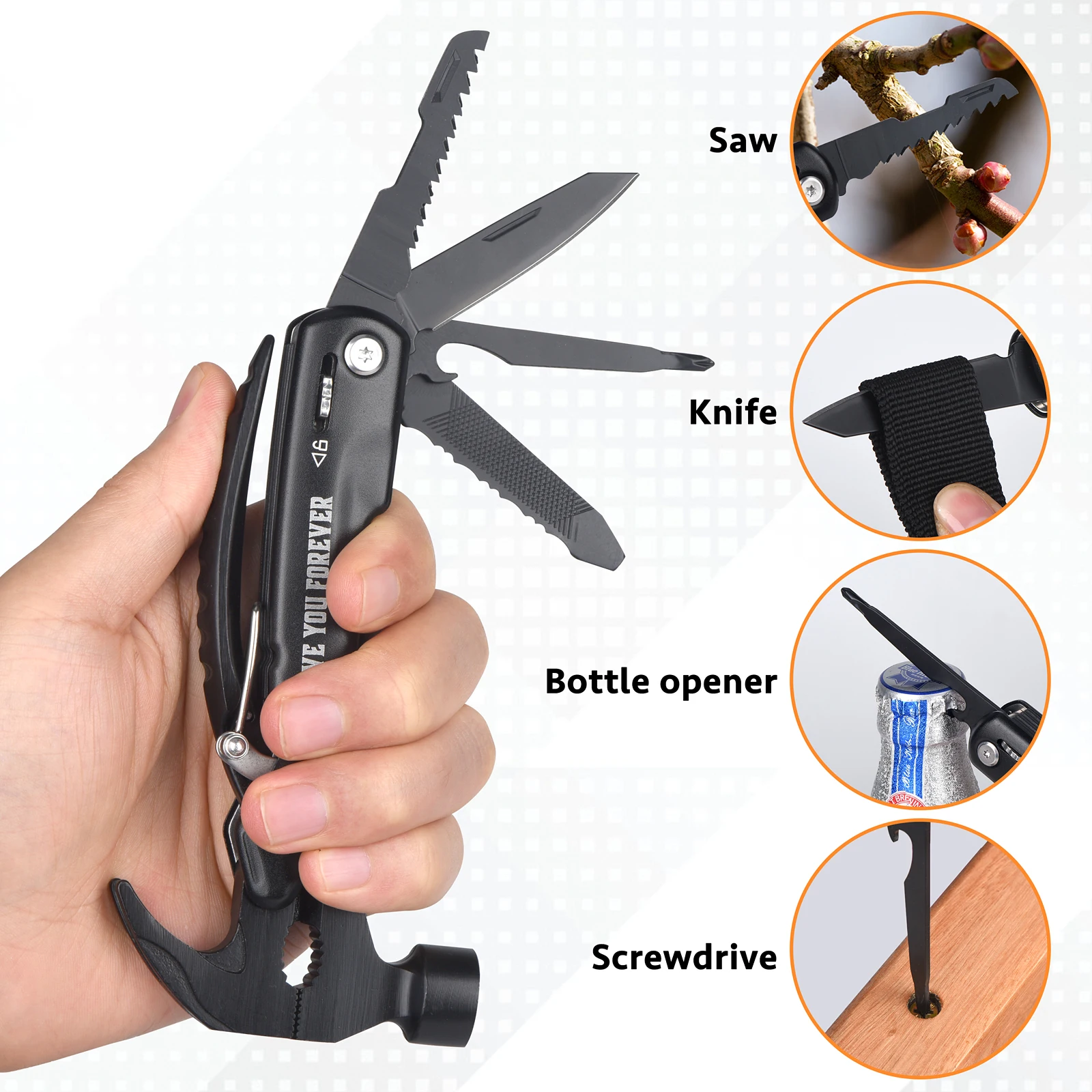 12 in 1 Multi-Purpose Tool, Unique Birthday Gifts for Men, Cool Stuff Gifts, Camping Cool Stuff, Father's Day, Christmas Gifts 5