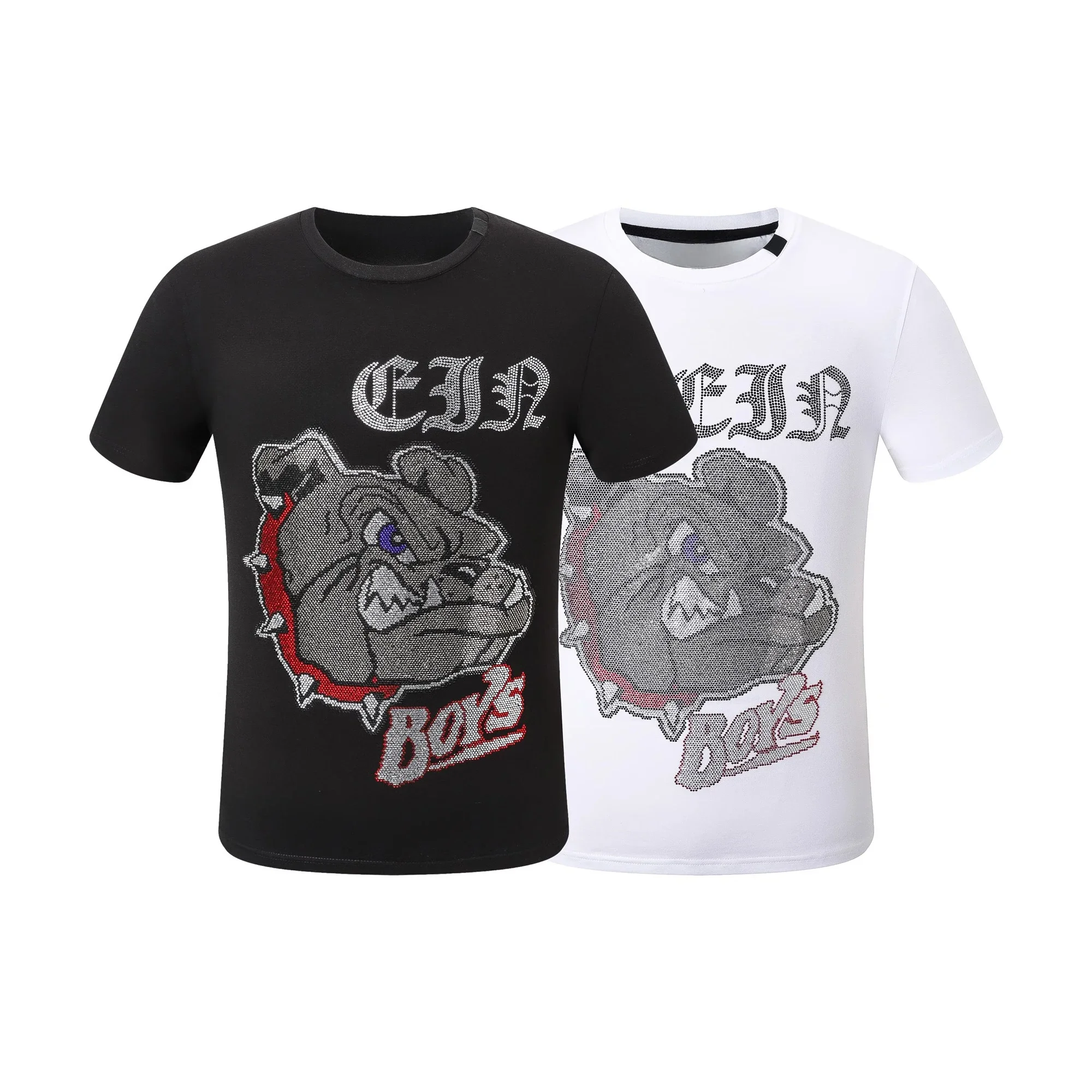 

Men's short sleeve luxury rhinestone t-shirt men's top spring summer new classic fierce fashion brand high quality 2022