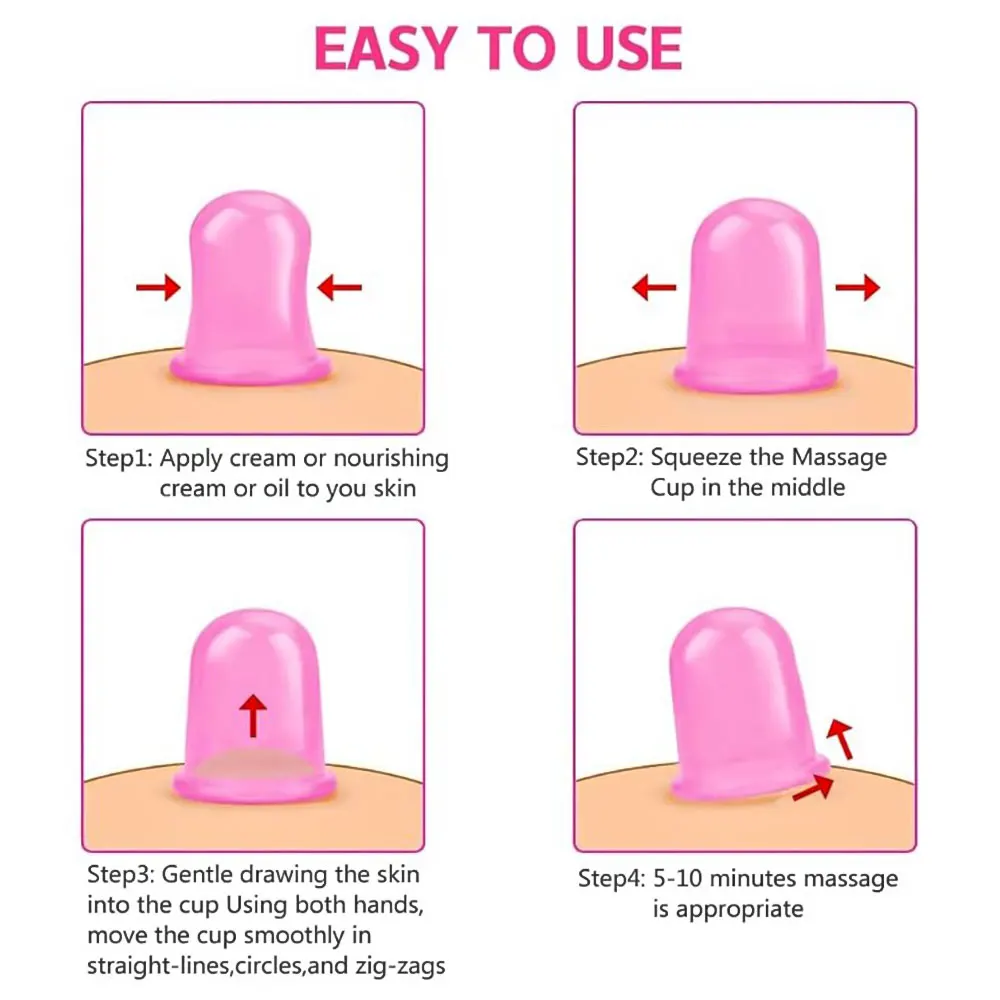 1PC Chinese Medical Vacuum Cans Silicone Cupping Cup Cellulite Suction Cup Therapy Tool Back Body Anti-cellulite Massage Jar 5