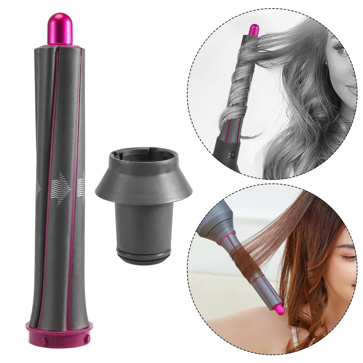2Pcs for Dyson Supersonic Hair Dryer Curling Attachment Automatic Hair Curling Barrels and Adapters Styler Curling Tool 4