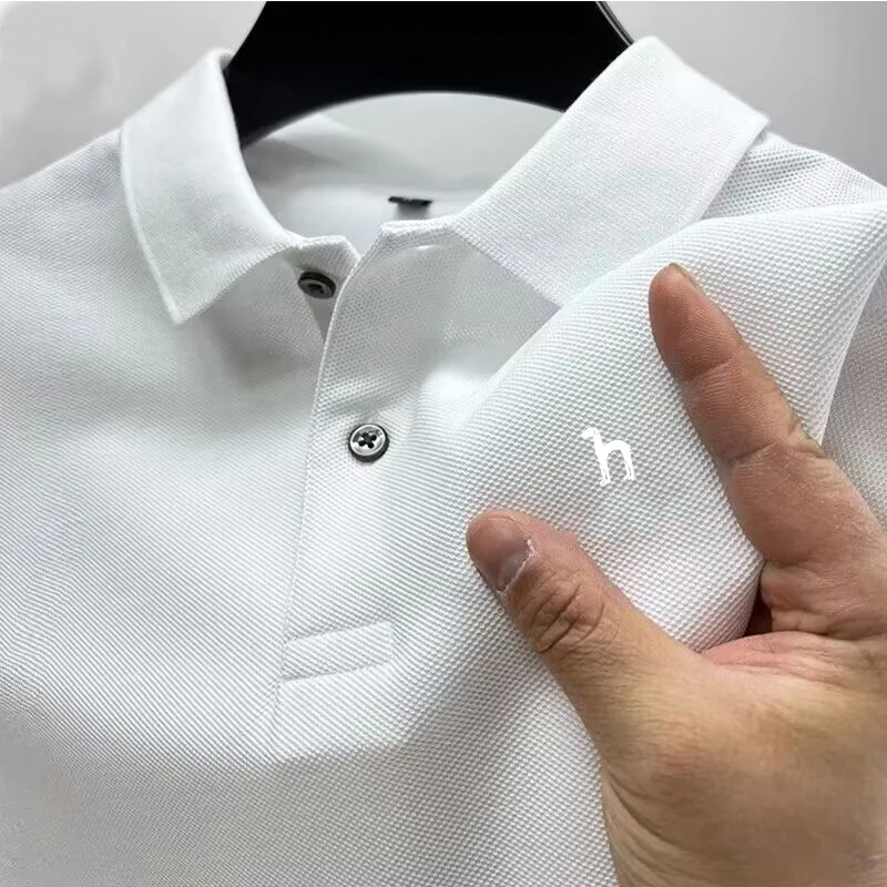 남성용 반팔 폴로 폴로 셔츠, 고품질 수분 흡수 및 통기성 티셔츠, s-4XL, 유럽 및 미국, 2024