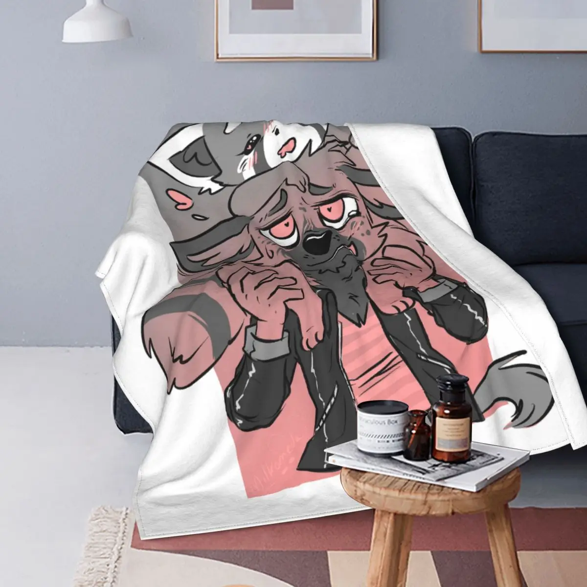 

Aggretsuko Aggressive Retsuko Karaoke Blanket Spring Autumn Haida Hyena Ultra-Soft Throw Blanket for Bed Travel Plush Thin Quilt