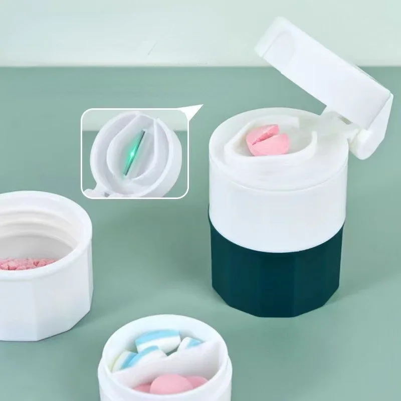 Portable Multifunction four in one Powder Tablet Grinder Pill Cutter Medicine cutting and grinding machine Pill Box