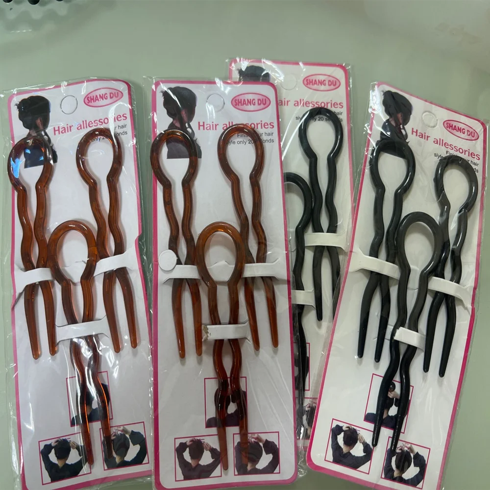 U Shaped Retro French Hair Sticks 12pcs Simple Barrettes For Thick Hair Fast Spiral Braid Machine U Shaped Braid hair accessories