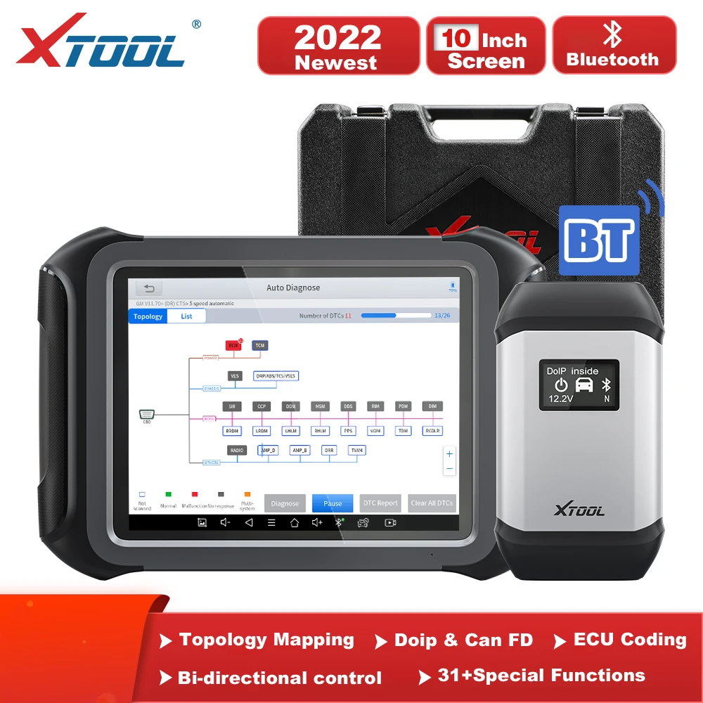 XTOOL D9 Automotive Scan Tool Topology Map Bi Directional Control ECU