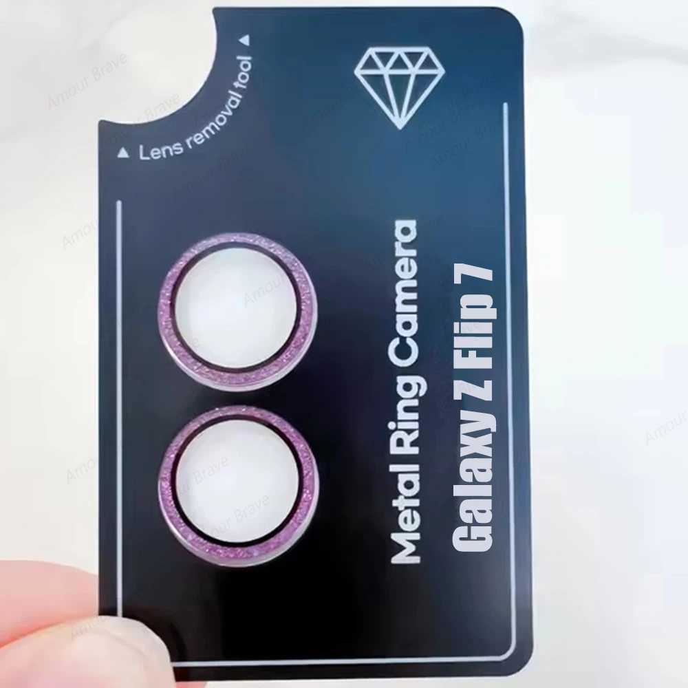 Diamond Glitter Camera Glass Lens Protector with Metal Ring