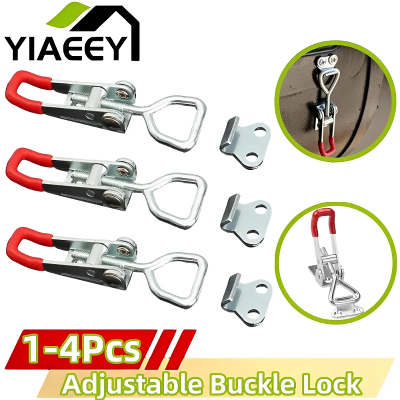 1-4Pcs Adjustable Toolbox Case Metal Toggle Latch Catch Clasp Quick Release Clamp Anti-Slip Push Pull Toggle Clamp Tools furniture hardware toggle latches decorative latches buckle clamp