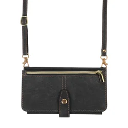 Leather Crossbody Phone Case with Wallet Card Holder for Galaxy Note 20 Ultra (Black)